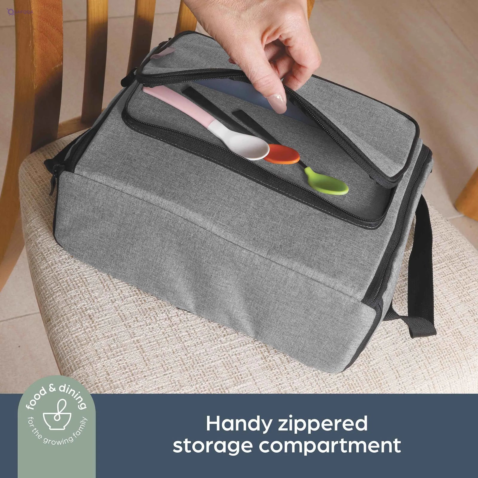 Dreambaby® Feeding & On-the-Go Kids Booster Seat with Handy Storage Compartments, Converts into Carry Bag - Safqqa