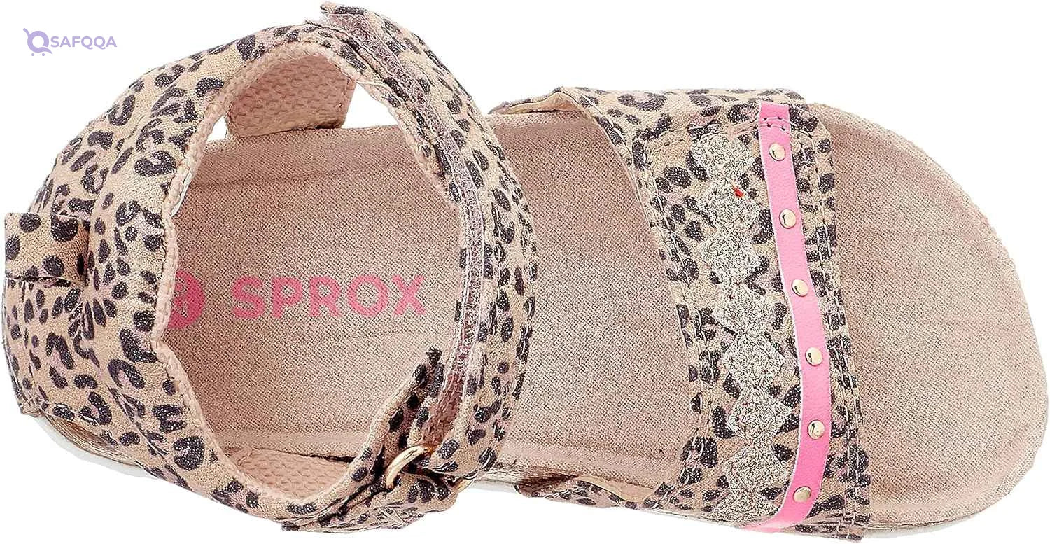 Sprox Leopard-Pattern Velcro-Strap Flat Sandals for Girls - Safqqa Egypt