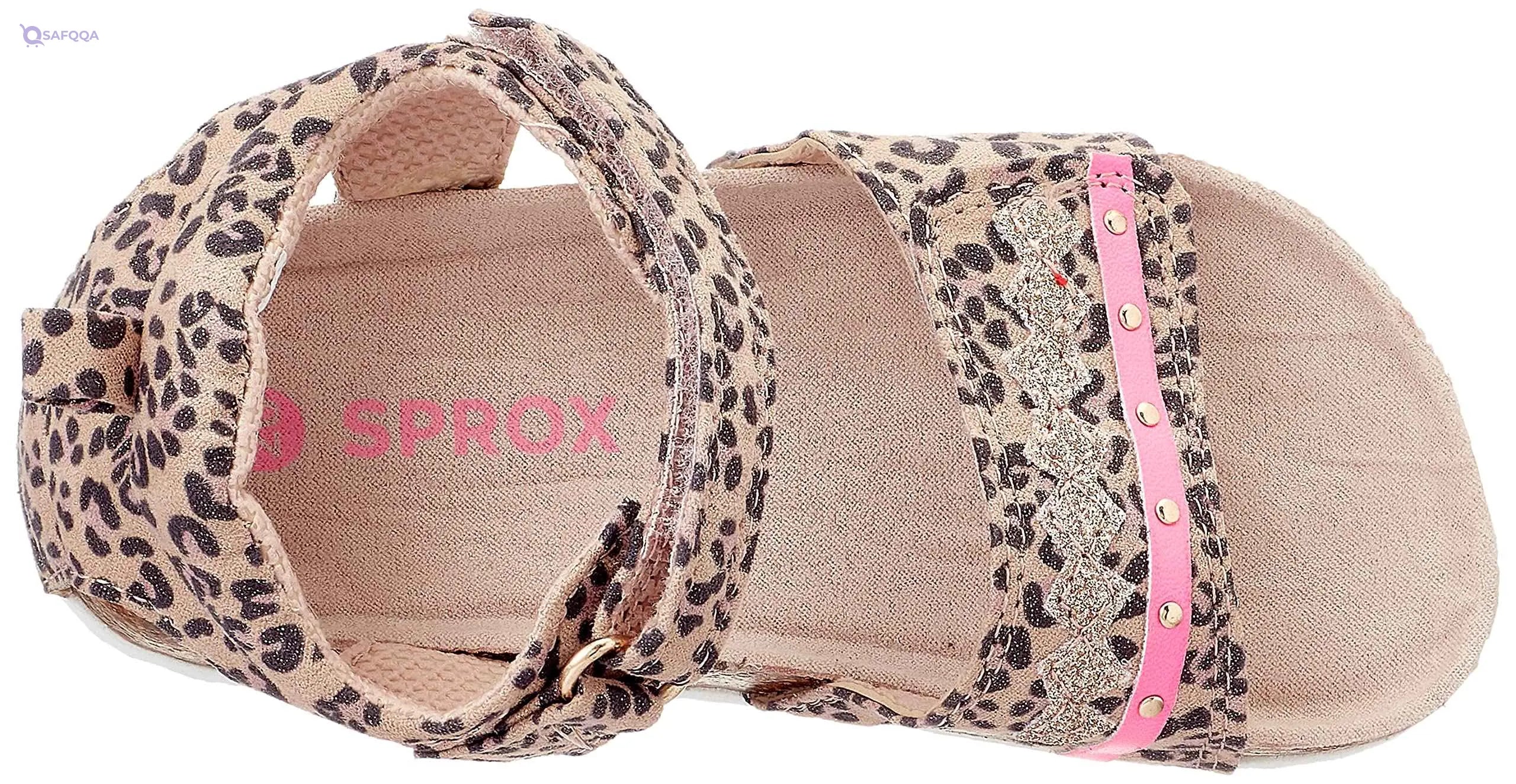 Sprox Leopard-Pattern Velcro-Strap Flat Sandals for Girls - Safqqa Egypt