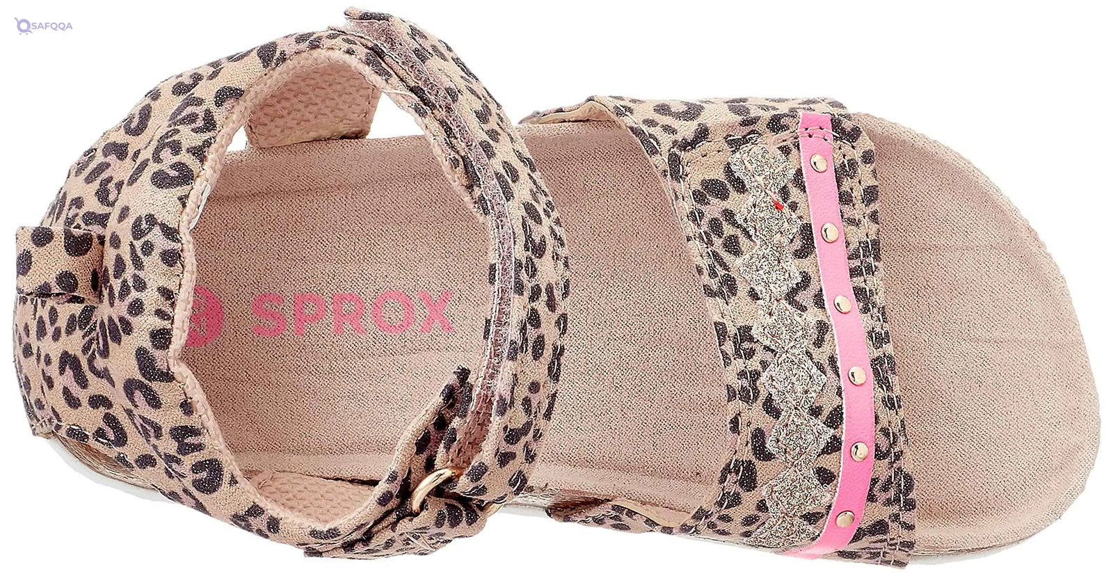 Sprox Leopard-Pattern Velcro-Strap Flat Sandals for Girls - Safqqa Egypt