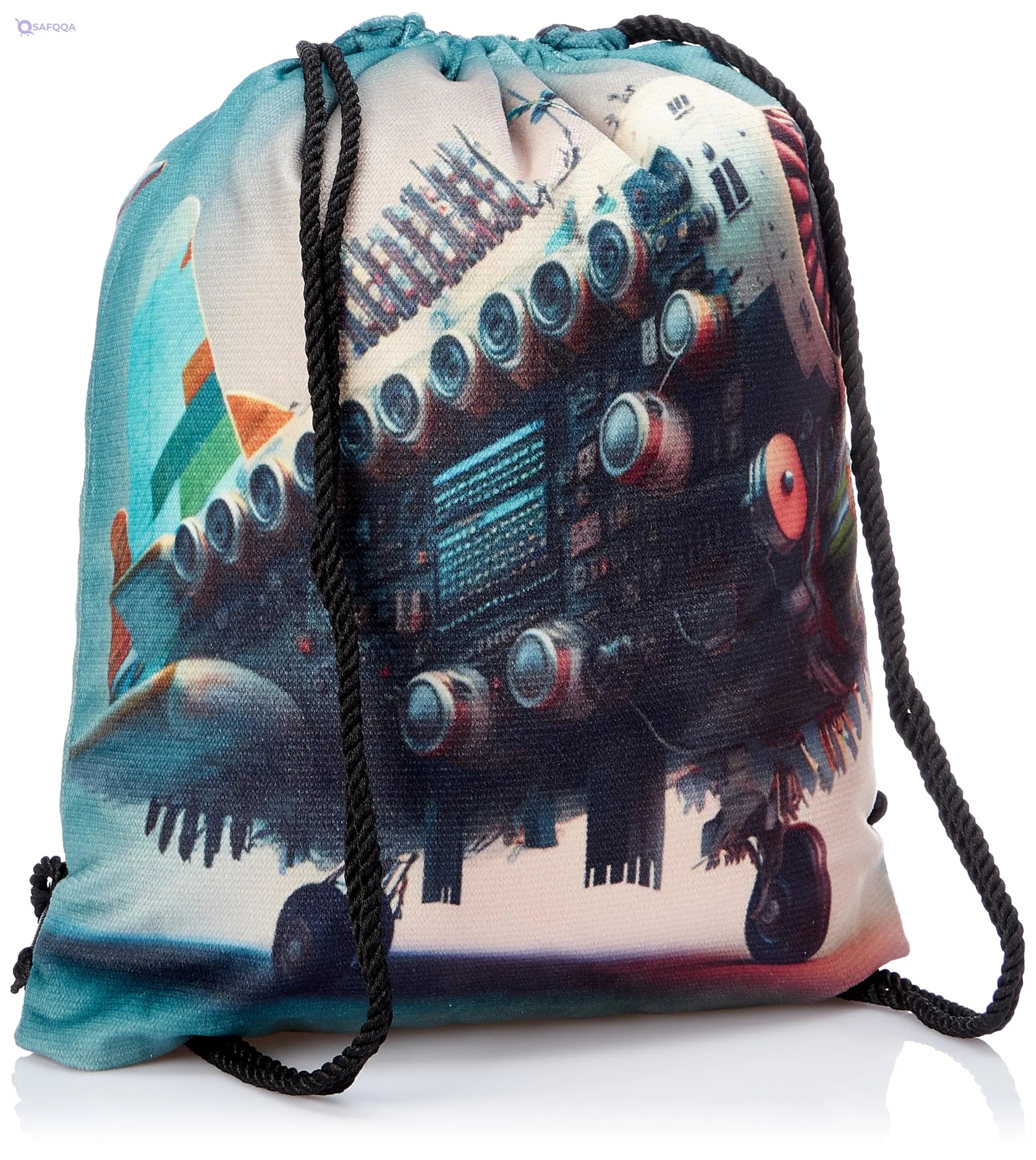 TAT DRAWSTRING BAG - 580, MultiColor, Large - Safqqa