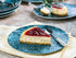 7-Piece Dessert Set – Porcelain, Marble Black Turquoise - Safqqa