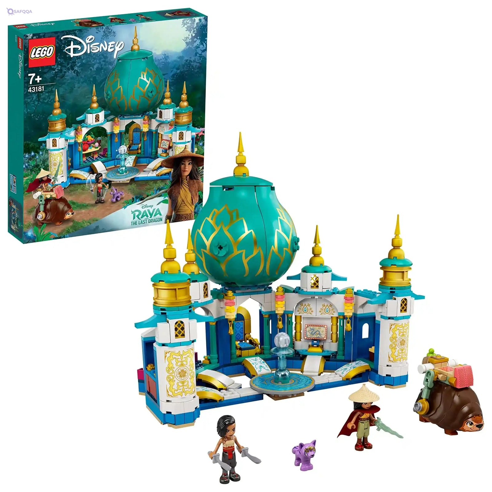 LEGO 43181 Disney Princess Raya and the Heart Palace Playset, Castle Toy with Namaari Minidoll, Tuk Tuk and Serlot Figures - Safqqa