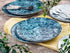 7-Piece Dessert Set – Porcelain, Marble Black Turquoise - Safqqa