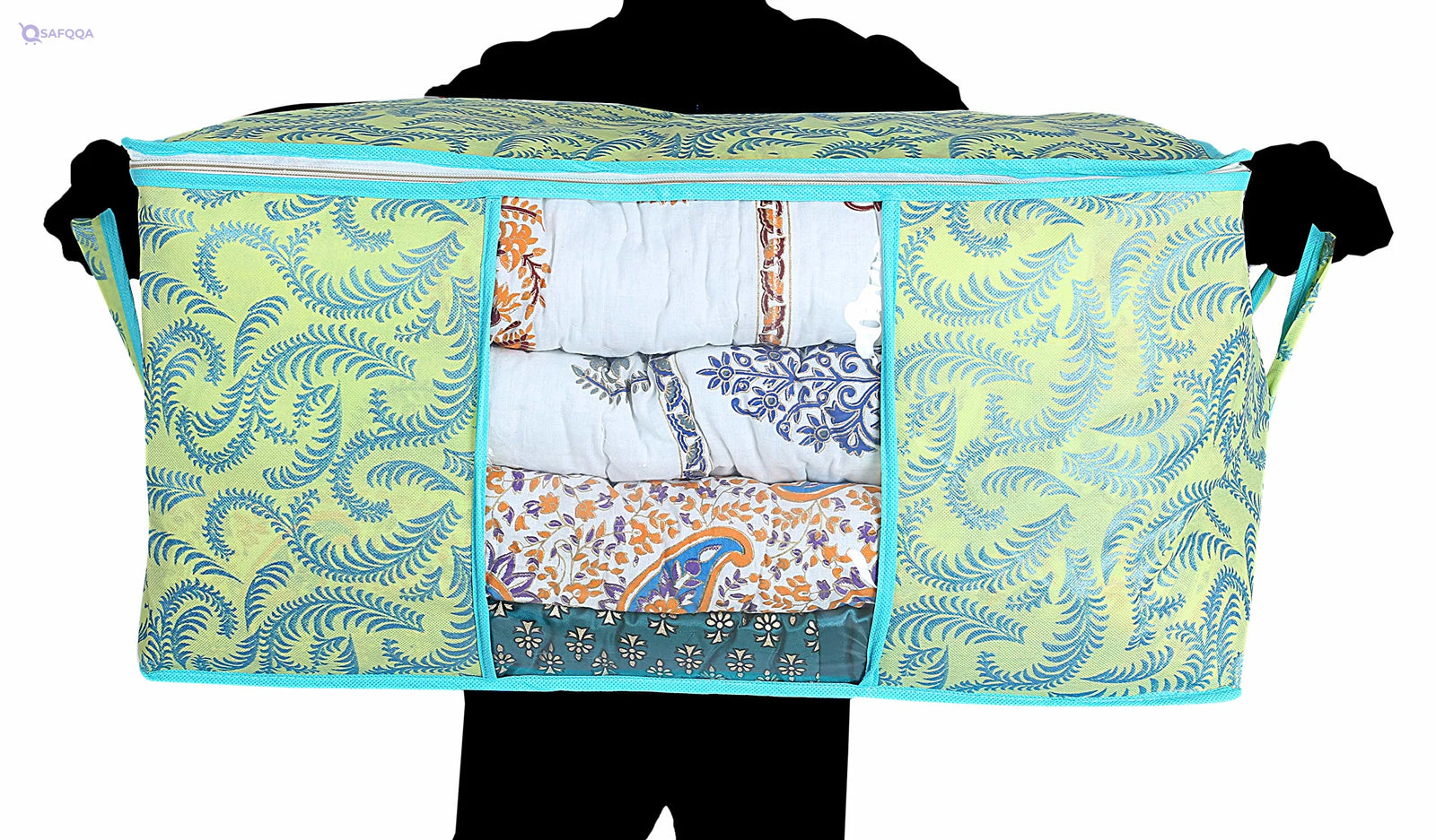 Kuber Industries Metallic Print Under-Bed Storage Bag - Safqqa