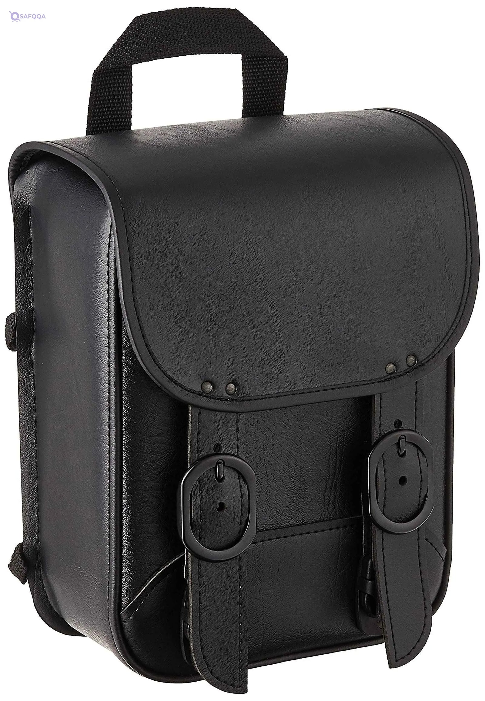 Dowco Willie & Max 59591-00 Black Jack Series: Synthetic Leather Motorcycle Sissy Bar Bag, Black, Universal Fit, 8in.W x 10in.H x 4.5in.D. Handcrafted. Made in the USA. Limited Lifetime Warranty. - Safqqa