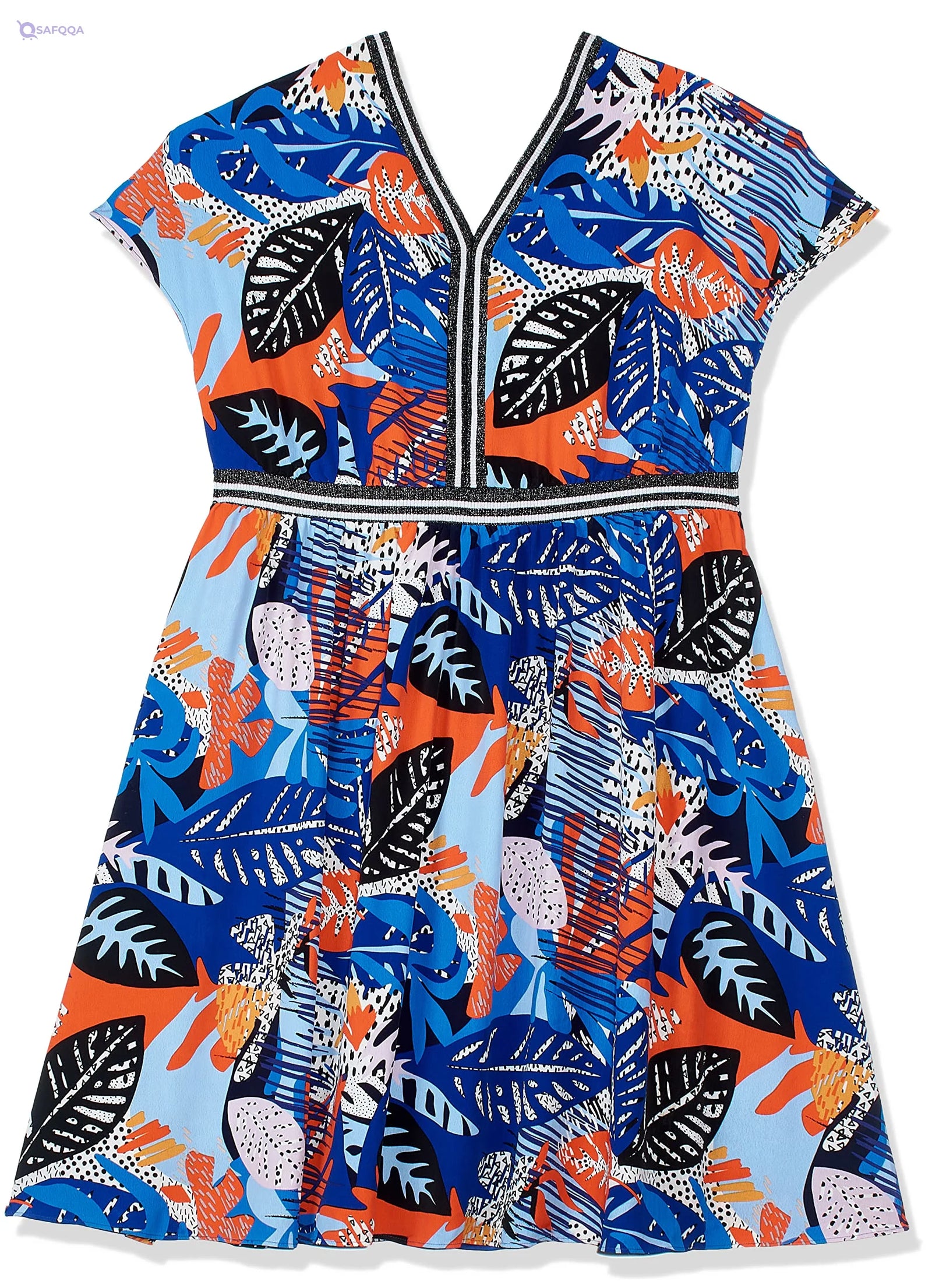 Female SP Splash Standard Casual Dress 7100337 TROPICAL PRI - Safqqa