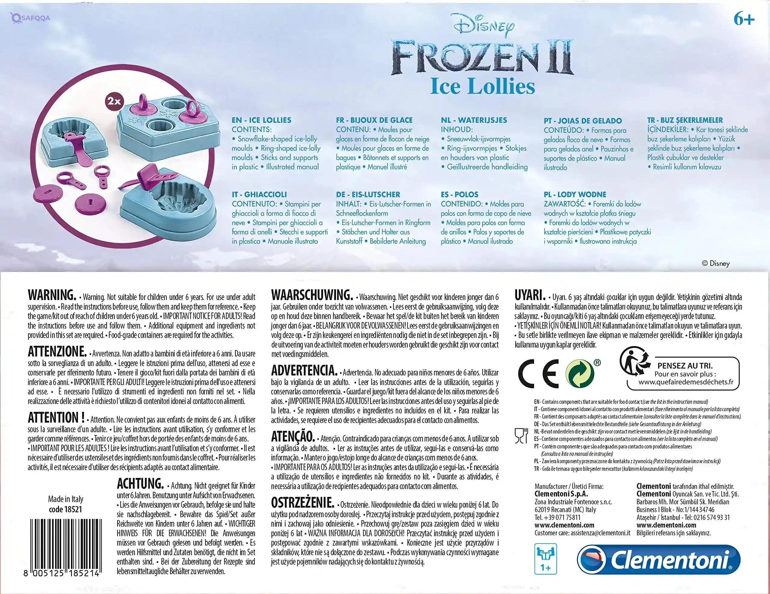Clementoni 18521 clementoni-18521-disney frozen 2 lolly-made in italy-art and craft for kids from 6 years and older-ice cream make - Safqqa