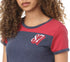 AEROPOSTALE Contrast Shoulders Round-Neck Letter-Print T-Shirt for Women - Safqqa Egypt