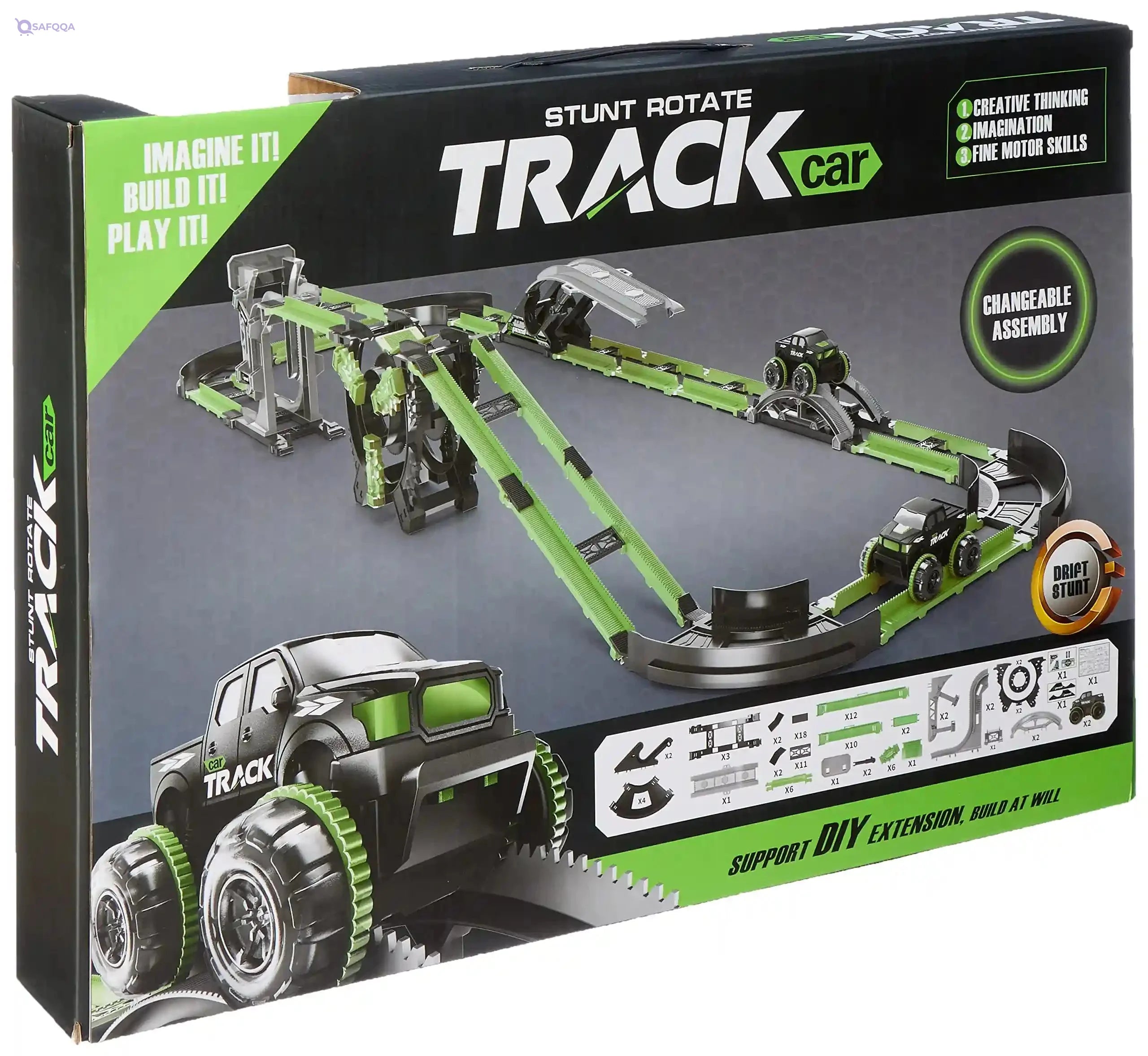 BD Electric Stunt Rolling Rail Car Track with Lights - Large Size - Safqqa Egypt