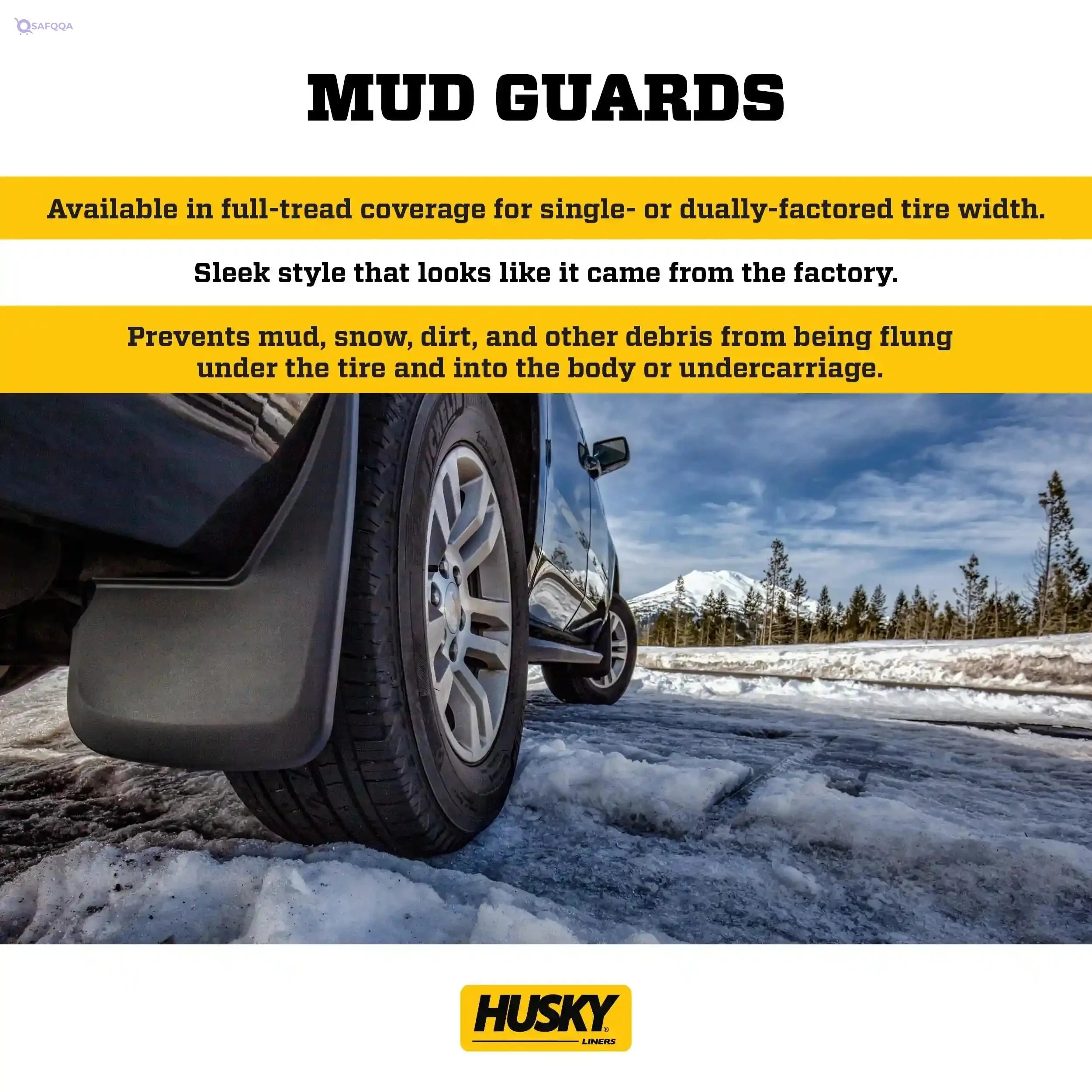 Husky Liners 58516 Fits 2019-20 Ford Ranger Custom Front and Rear Mud Guards For Car - Safqqa