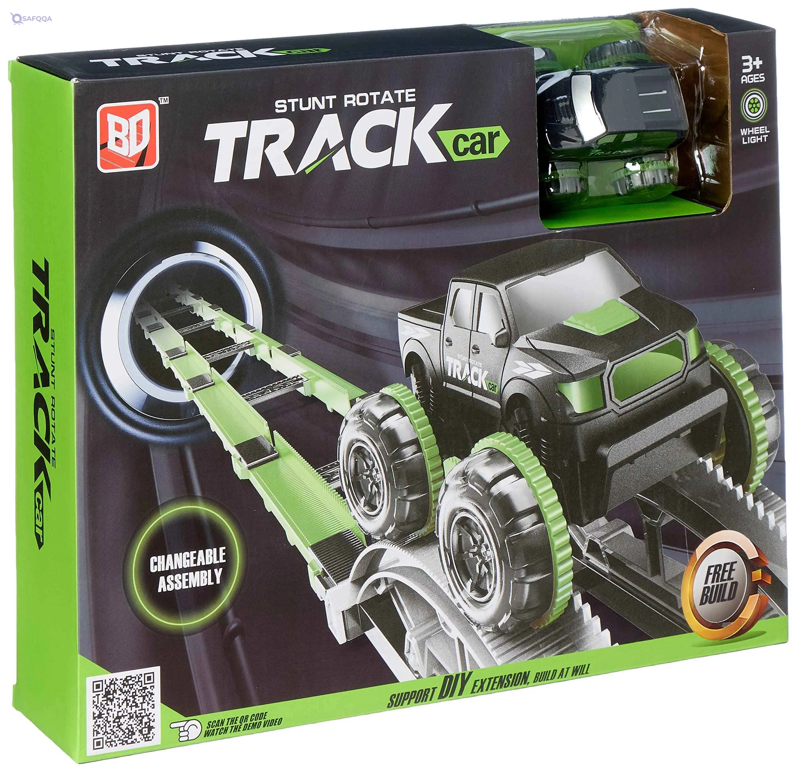 Electric Stunt Rolling Rail Car Track - Medium Size with Lights - Safqqa Egypt