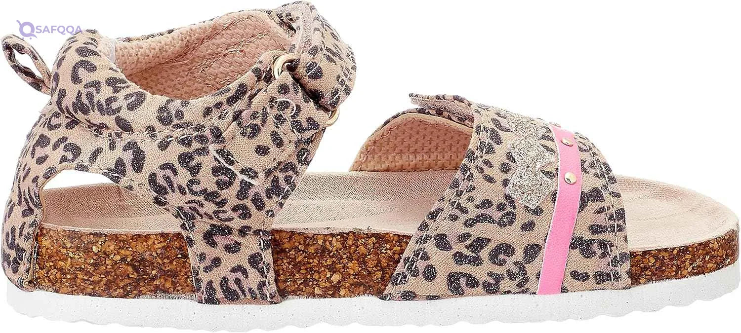 Sprox Leopard-Pattern Velcro-Strap Flat Sandals for Girls - Safqqa Egypt