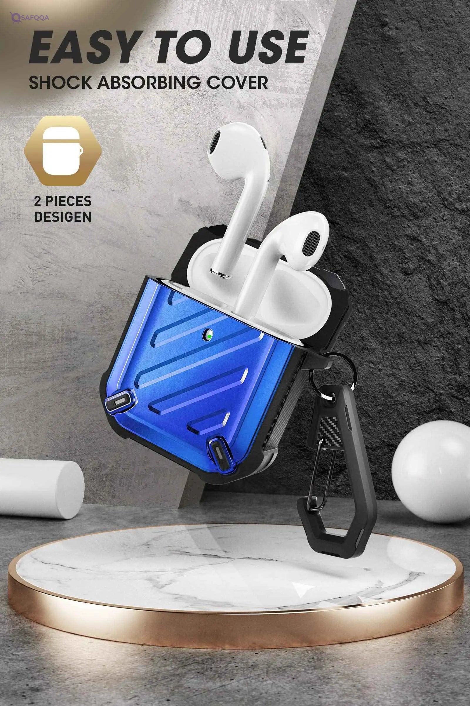 SUPCASE Unicorn Beetle Pro Series - Full Body Rugged Protective Case for Apple AirPods 1st/2nd Generation, Blue - Safqqa Egypt