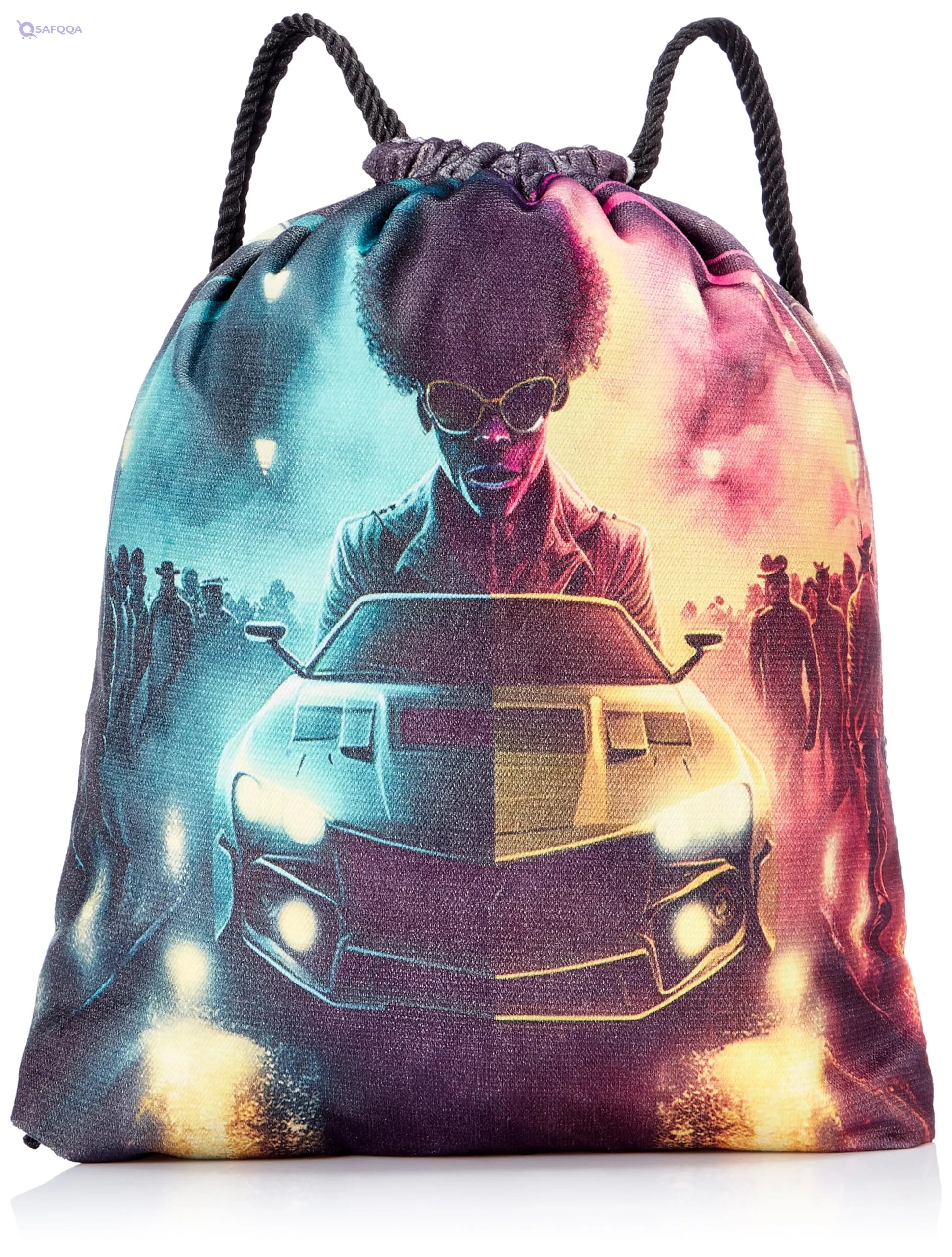 TAT DRAWSTRING BAG - 828, MultiColor, Large - Safqqa