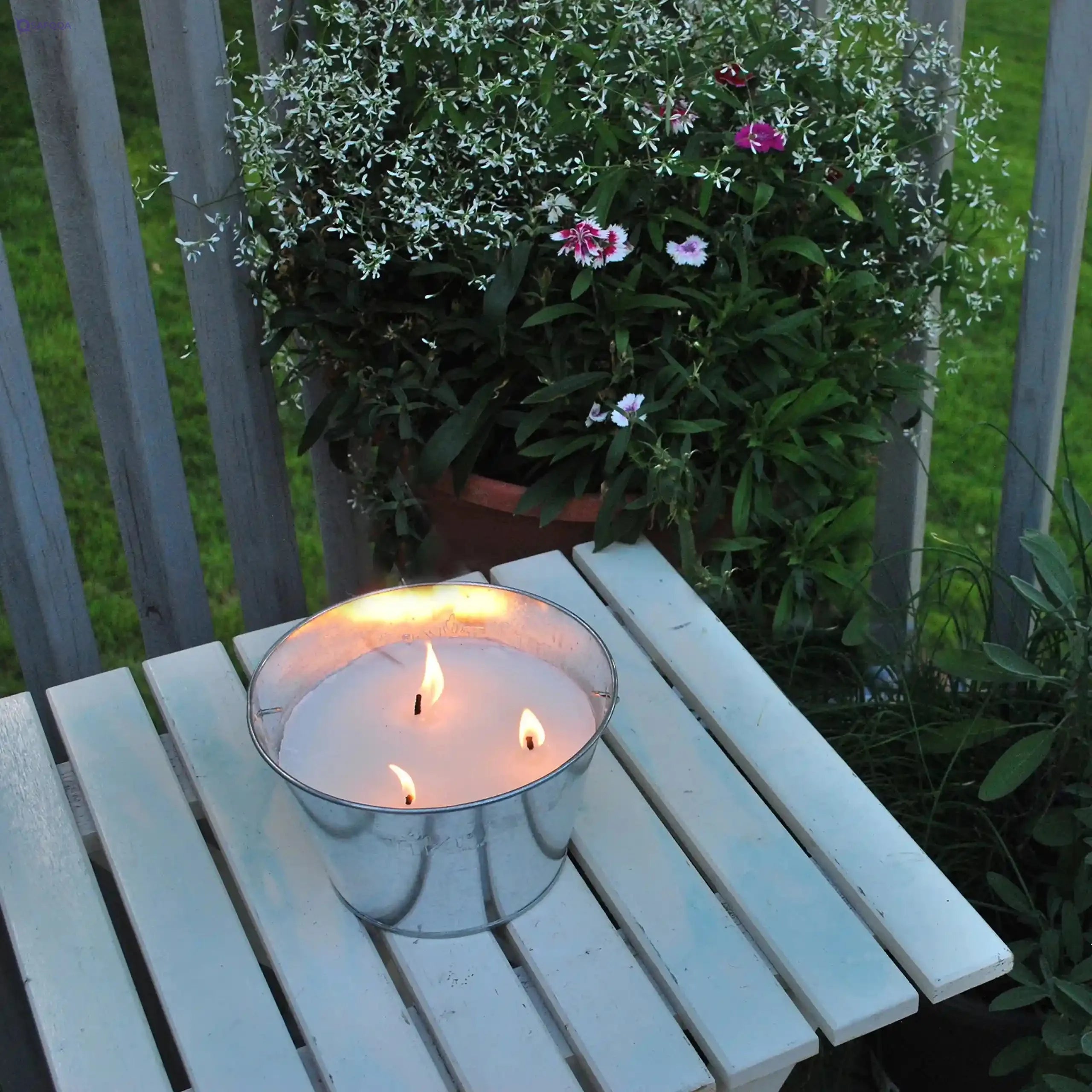 TIKI Citronella Candle 28-Ounce – Triple Wick Metal Bucket with Lid - Safqqa
