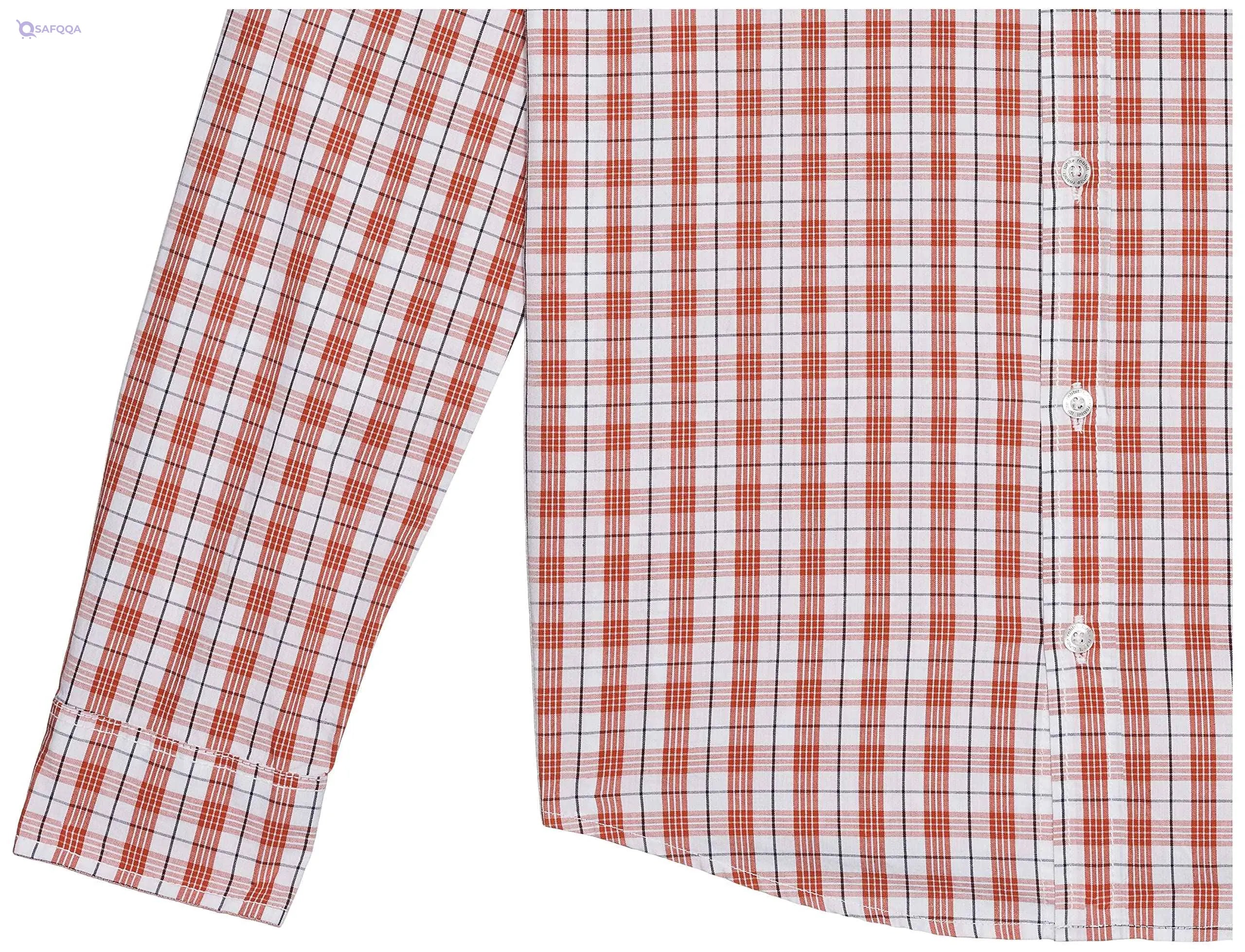 White Rabbit Men’s Red Long Sleeve Printed Shirt – Casual & Stylish Look - Safqqa