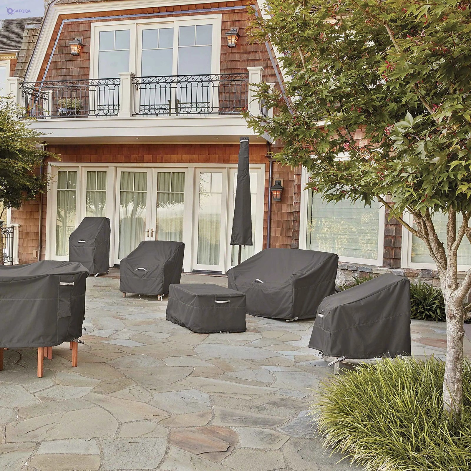 Classic Accessories 55-148-015101-EC Ravenna Cover, Fits 40 x 40 Square Fire Pits, Taupe - Safqqa