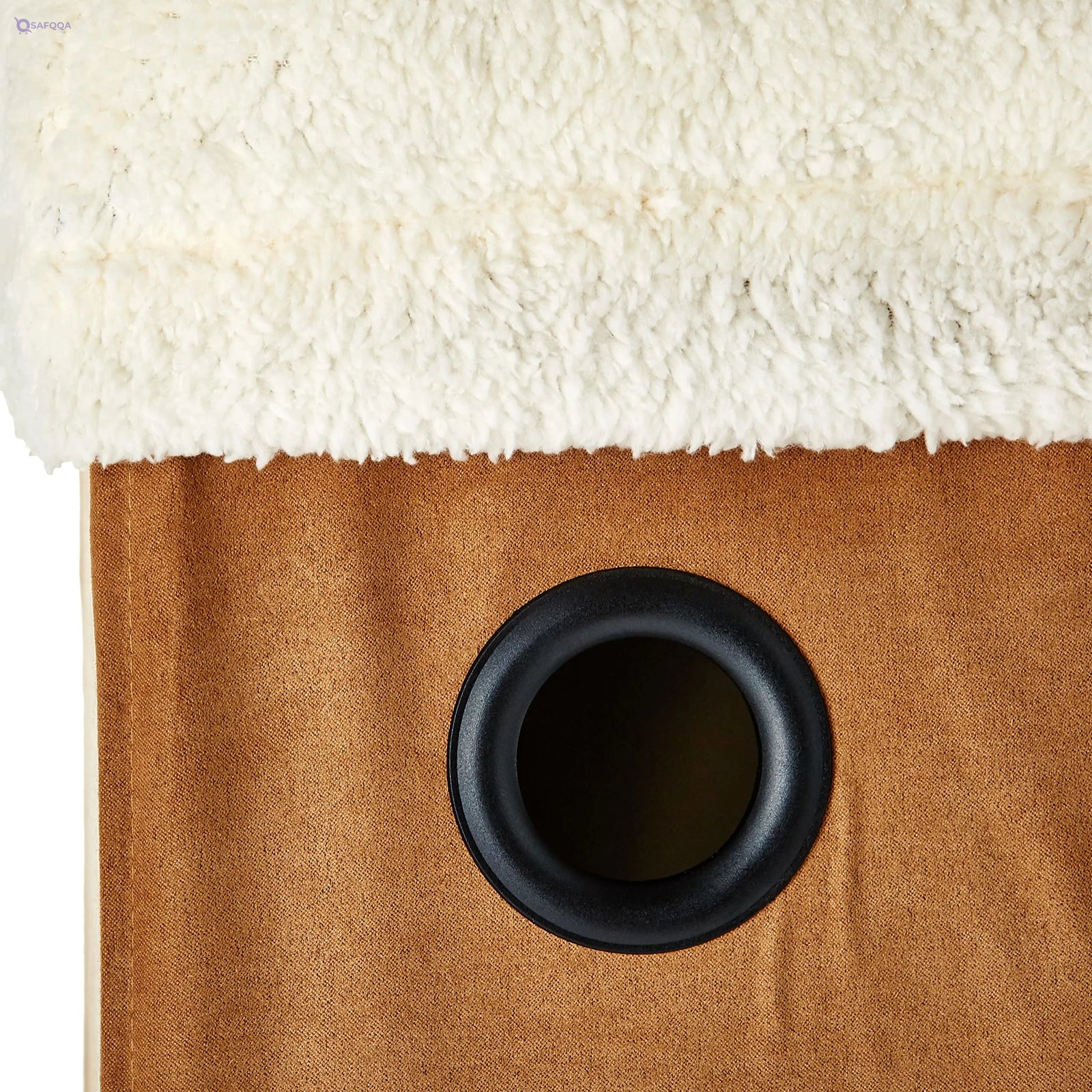 All For Paws 2-in-1 Cat Castle – Lambswool, Tan - Safqqa