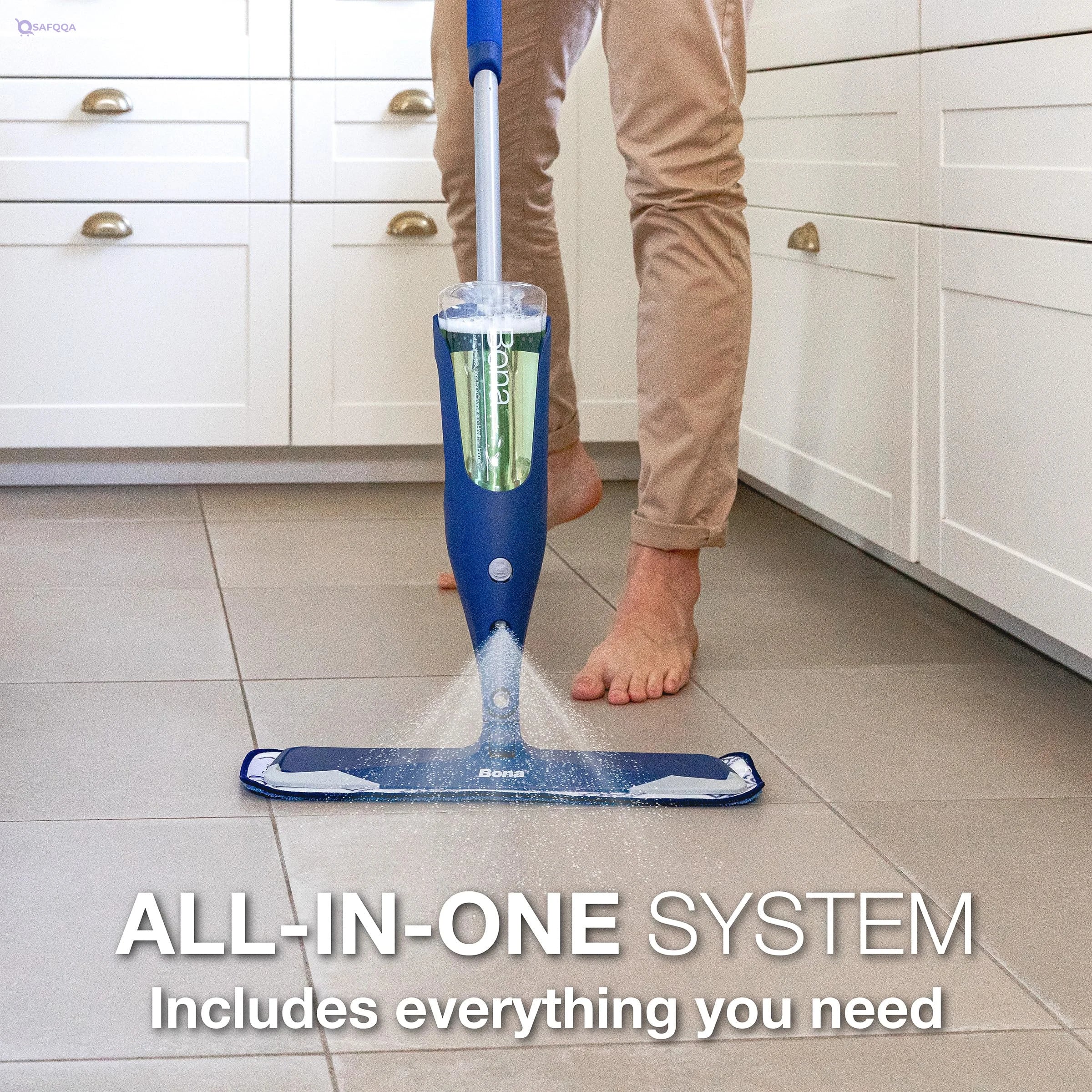 Bona Premium Spray Mop with Bona Multi-Surface Floor Cleaner Concentrate, for Stone Tile Laminate & Vinyl - Safqqa