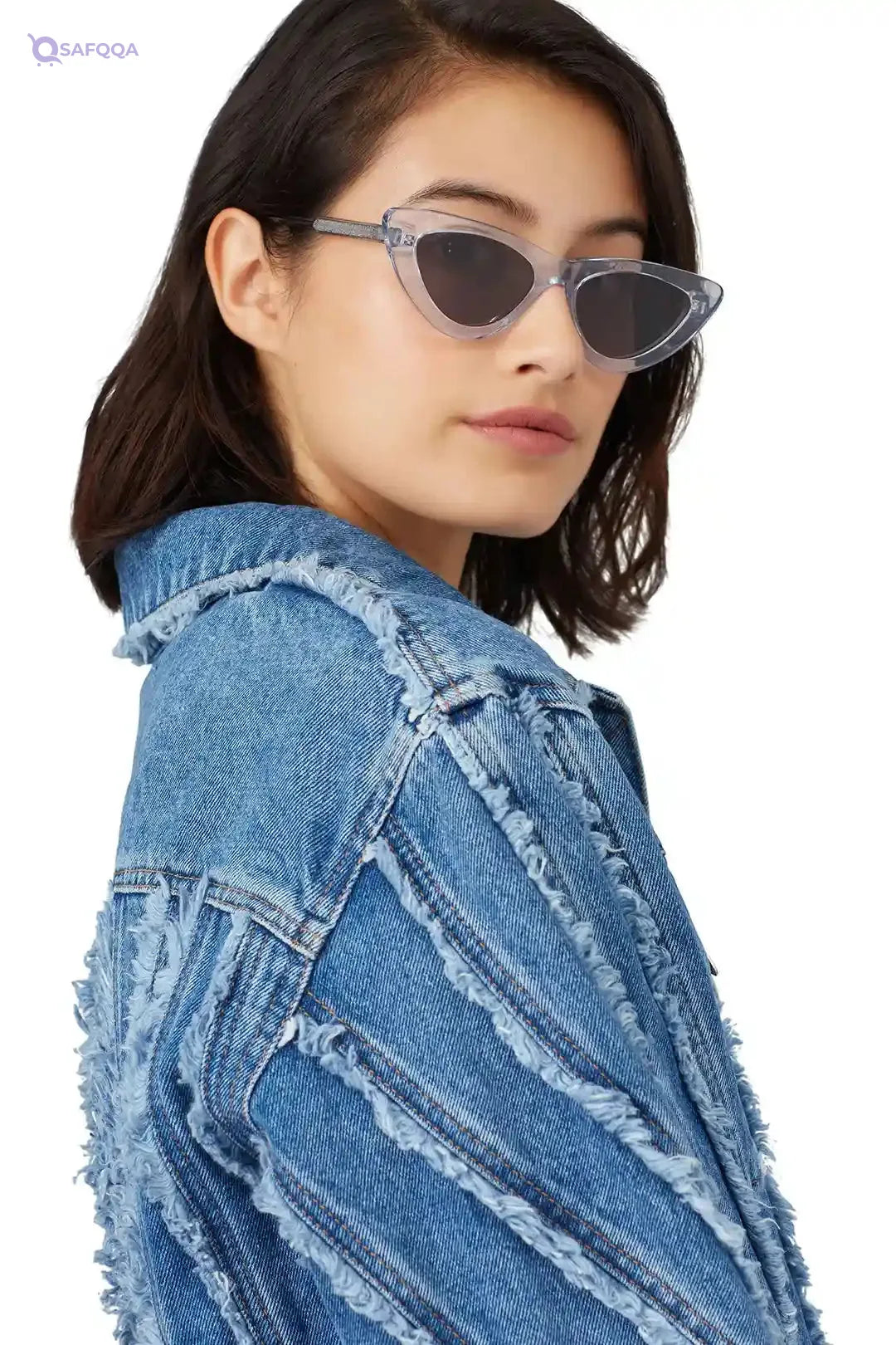 Cat-Eye Black Frame Sunglasses for Women - Safqqa