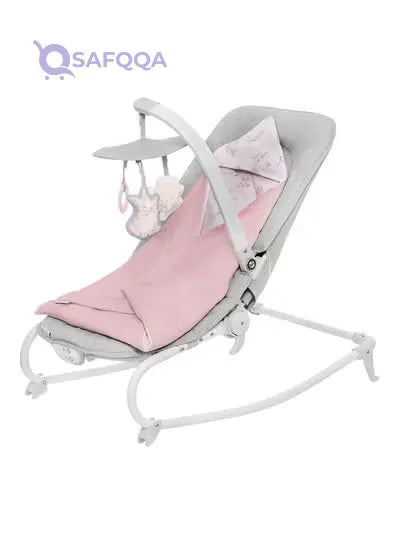 Baby Bouncer Felio With Accessories And Removable Toy Bar-Rose - Safqqa