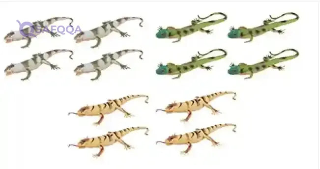 Toy major authentic collection of lizard figures multi color set of 12 - Safqqa Egypt