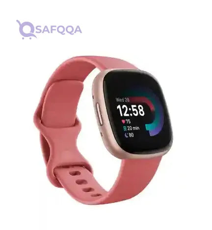 Versa 4, Health & Fitness Smartwatch with Built-in GPS and Up To 6+ Days Battery Life, 6-months Premium Membership Included, compatible with Android and iOS Pink Sand / Copper Rose - Safqqa