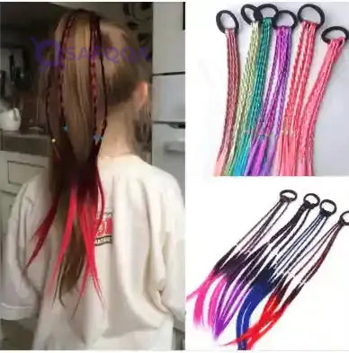 4-Piece Princess Rainbow Hair Wig Set - Safqqa