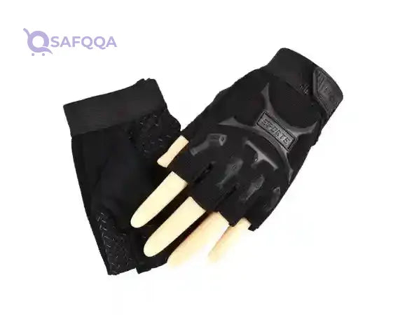 Generic 2-Piece Semi-Finger Gym Training Gloves - Safqqa