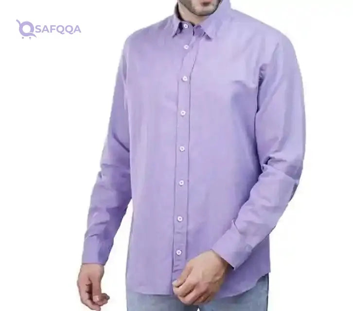 Coup Men’s Slim Fit Plain Long Sleeve Shirt – Modern & Elegant Look - Safqqa