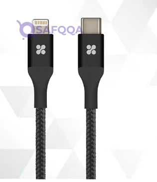 Promate USB-C to Lightning Nylon Braided 2.4A Cable with OTG – 1.2M - Safqqa