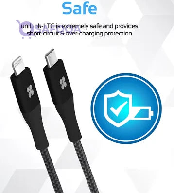 Promate USB-C to Lightning Nylon Braided 2.4A Cable with OTG – 1.2M - Safqqa