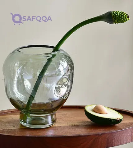 Modern Handmade Glass Flower Vase – Luxury Home Décor, 23.5 cm - Safqqa