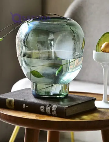 Modern Handmade Glass Flower Vase – Luxury Home Décor, 23.5 cm - Safqqa