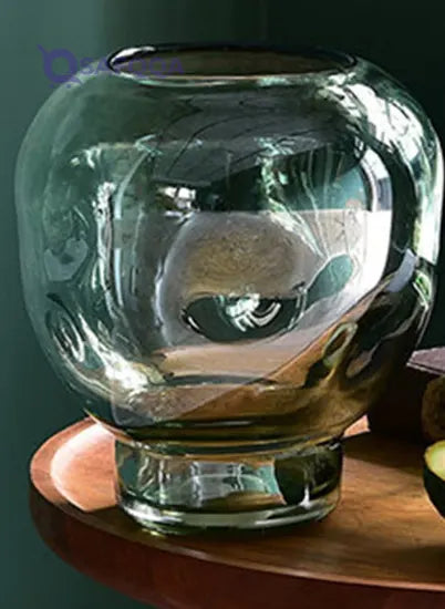 Modern Handmade Glass Flower Vase – Luxury Home Décor, 23.5 cm - Safqqa
