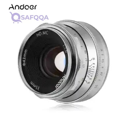 ANDOER E-mount Large Aperture Multilayer Film Coating Mirrorless Camera Lens Silver/Black - Safqqa