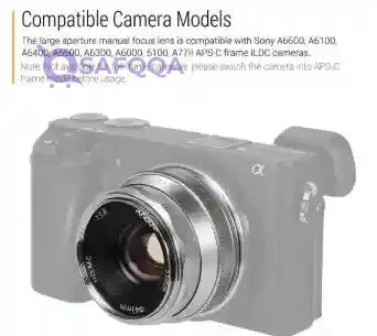 ANDOER E-mount Large Aperture Multilayer Film Coating Mirrorless Camera Lens Silver/Black - Safqqa