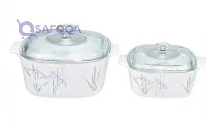 Corningware Casserole Dishes  Set 4 Pieces, White, Glass - Safqqa