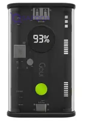 Goui 20000 mAh Nano Transparent Power Bank – Portable Fast Charging with Simultaneous Device Support, Quick Charge 3.0, Power Delivery, and Digital Display - Black - Safqqa