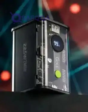 Goui 20000 mAh Nano Transparent Power Bank – Portable Fast Charging with Simultaneous Device Support, Quick Charge 3.0, Power Delivery, and Digital Display - Black - Safqqa