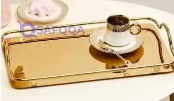 Noire Edit  Gold Serving Tray Ideal for serving drinks, snacks, or desserts. - Safqqa