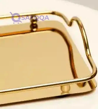 Noire Edit  Gold Serving Tray Ideal for serving drinks, snacks, or desserts. - Safqqa