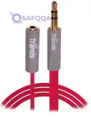 Trands Male To Female Aux Extension Audio Cable Red/Grey - Safqqa