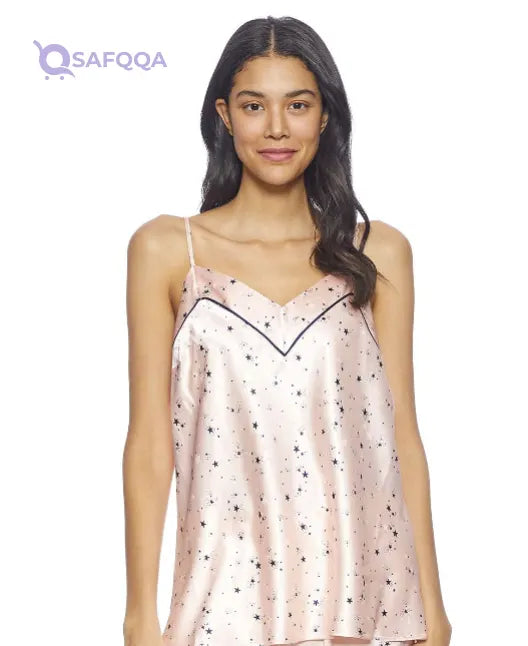 Matalan Printed Spaghetti Straps V Neck Pajamas Top for Women - Safqqa