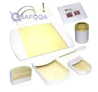 FIS 8-Piece PU Desk Set White/Gold- Open Box - Safqqa