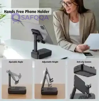 Generic Cell Phone Stand with Wireless Bluetooth Speaker Speaker Compatible for iPhone/iPad/Samsung Bluetooth Speakers with HD Surround Sound Anti-Slip Phone Holder for Office Gifts for Women or Men - Safqqa