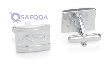 Ampersand Shirt cufflinks with an abstract metallic look For Men - Safqqa