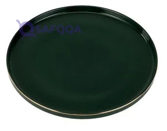 Royalford  Fine Bone Dinner Plate Premium-Quality, Light-Weight and Food-Grade Plate Green - Royal Green 10.25inch - Safqqa