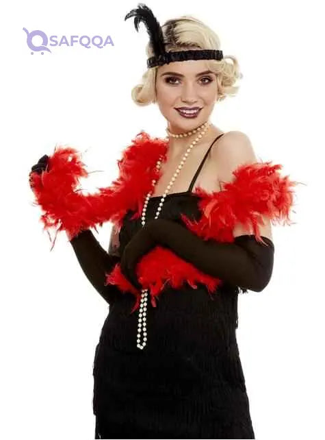 Generic Red feather Boa - Safqqa